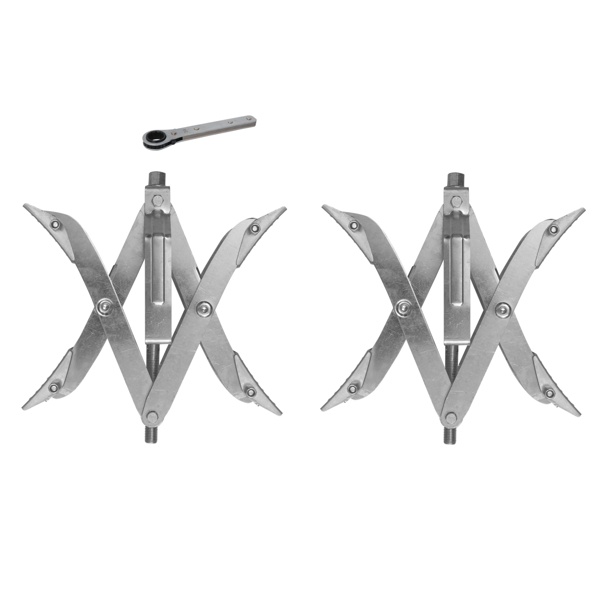 TowingMaster X Chock Double Pack with Wrench - 17in. Working Width, 14in. Height, Rust-Resistant, 2 Pcs